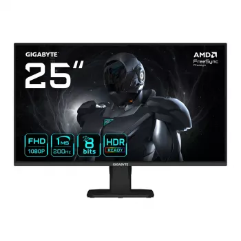 GIGABYTE GS25F2 25 colių FHD žaidimų monitorius - 1920 x 1080, 200Hz, 1ms, 300 cd/m², Display HDR 10, HDMI 2.0, Displayport 1.4