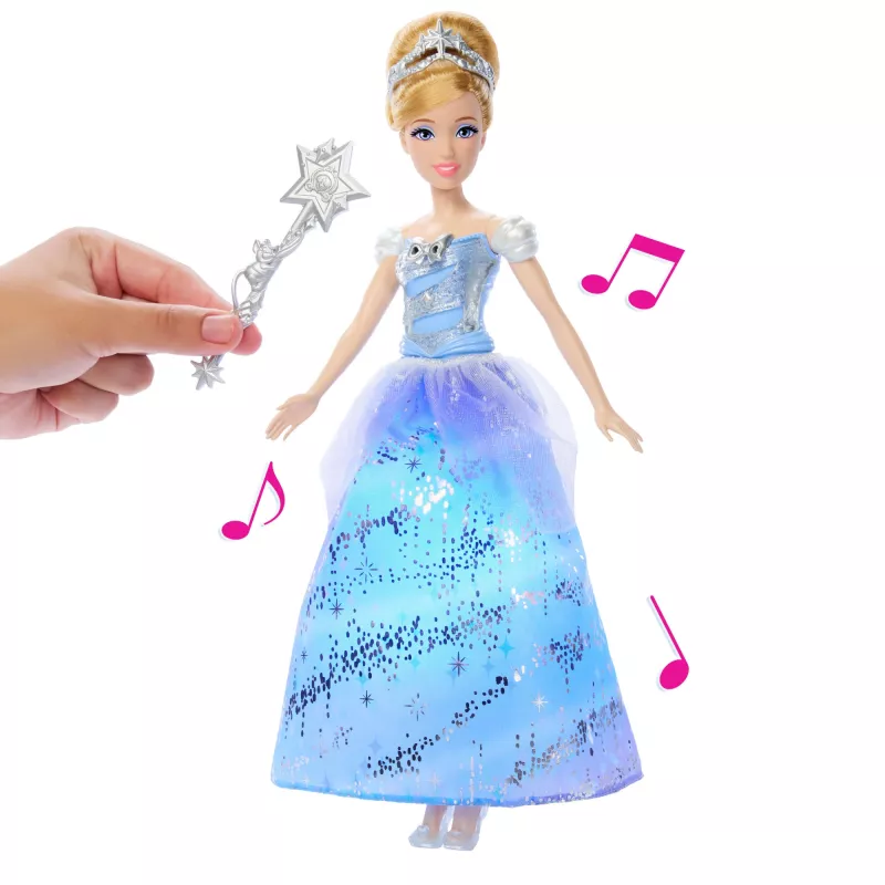 Disney Princess Enchanted Ballgown Pelenės mados lėlė su šviesomis ir garsu, įkvėpta filmo