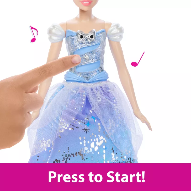 Disney Princess Enchanted Ballgown Pelenės mados lėlė su šviesomis ir garsu, įkvėpta filmo