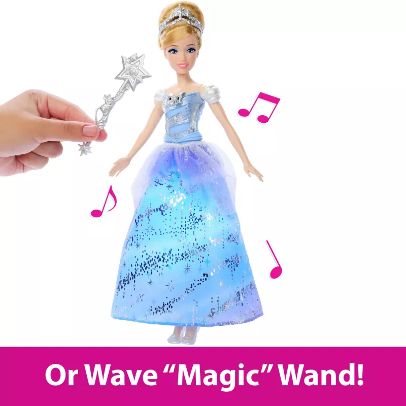 Disney Princess Enchanted Ballgown Pelenės mados lėlė su šviesomis ir garsu, įkvėpta filmo
