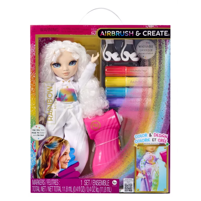 Rainbow High Air Brush & Create mados lėlė - Žalios akys
