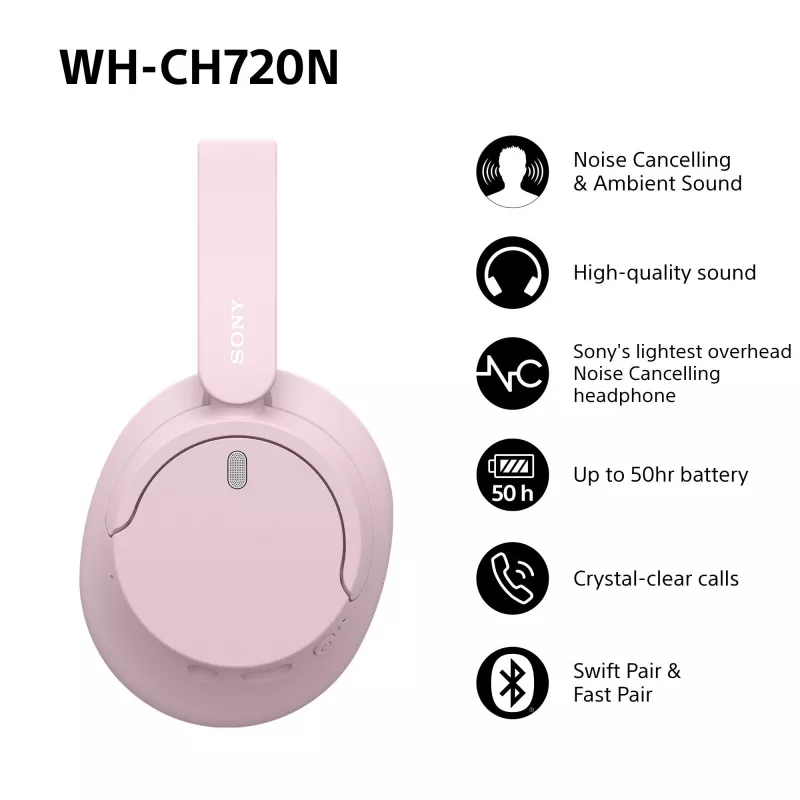 Ausinės Sony WH-CH720N CE7 belaidės, triukšmo slopinimas