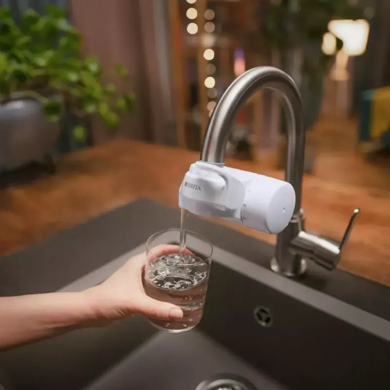 BRITA ON TAP V CU CE2 keičiama kasetė vandens filtrui, 4 pakopų, 600 L talpa, balta