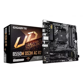 GIGABYTE B550M DS3H AC R2 pagrindinė plokštė – AMD Ryzen 5000, 5+3 VRM, 4733MHz DDR4, PCIe 4.0 M.2, Wi-Fi 5