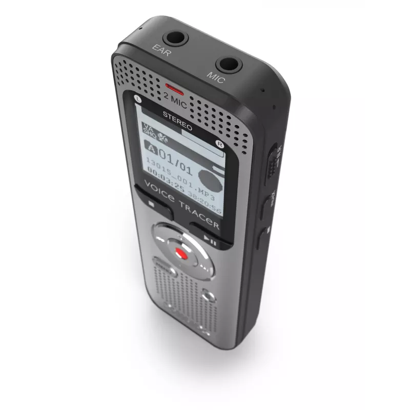 Diktofonas Philips Voice Tracer DVT2015, vidinė atmintis 8 GB, „Flash“ kortelės lizdas, sidabrinis, 2370 h įrašymo laikas