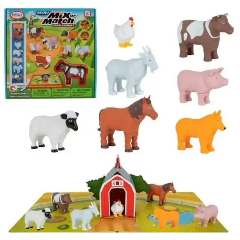 MALIK Magnetic Mini Animals Set 62333 – magnetiniai ūkio gyvūnėliai mažiems vaikams