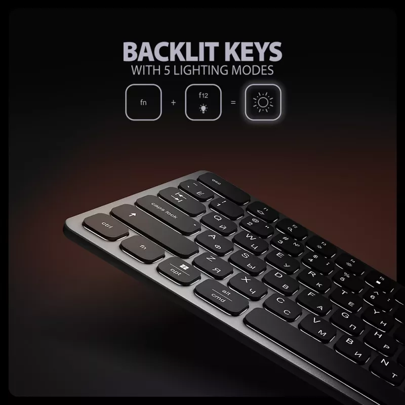 AXAGON HMC-KB-CRL, USB 5Gbps centrinė stotelė su klaviatūra, HDMI 4K/60Hz, 3x USB-A, SD/mSD, garsas, PD100, kirilicos išdėstymas