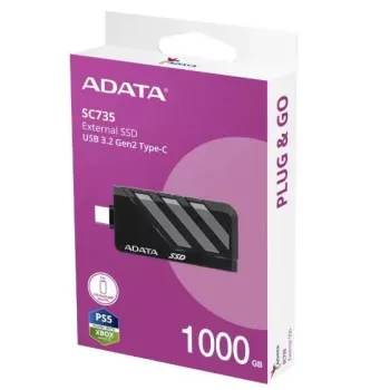 ADATA SC735 1 TB išorinis SSD, USB 3.2 Gen 2 (U3.2C), pilkas