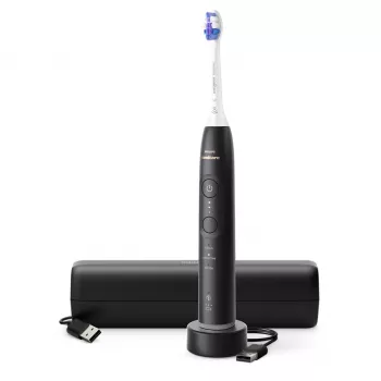 Sonic dantų šepetėlis Philips Series 6500 HX7411/02 — 62 000 jud./min., 3 režimai, slėgio jutiklis, Bluetooth, kelioninis dėklas (juodas)