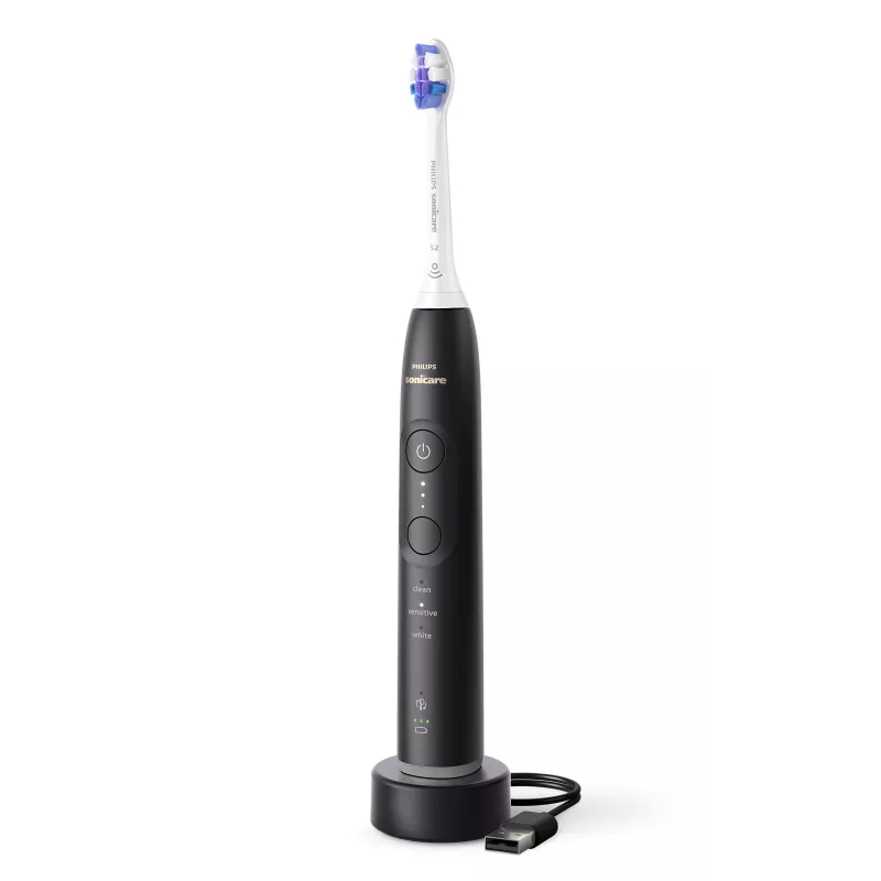Sonic dantų šepetėlis Philips Series 6500 HX7411/02 — 62 000 jud./min., 3 režimai, slėgio jutiklis, Bluetooth, kelioninis dėklas (juodas)