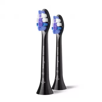 Philips Sensitive HX6052/88 2 vnt. šepetėlių galvutės, juodos, itin minkštos, 3 mėn.