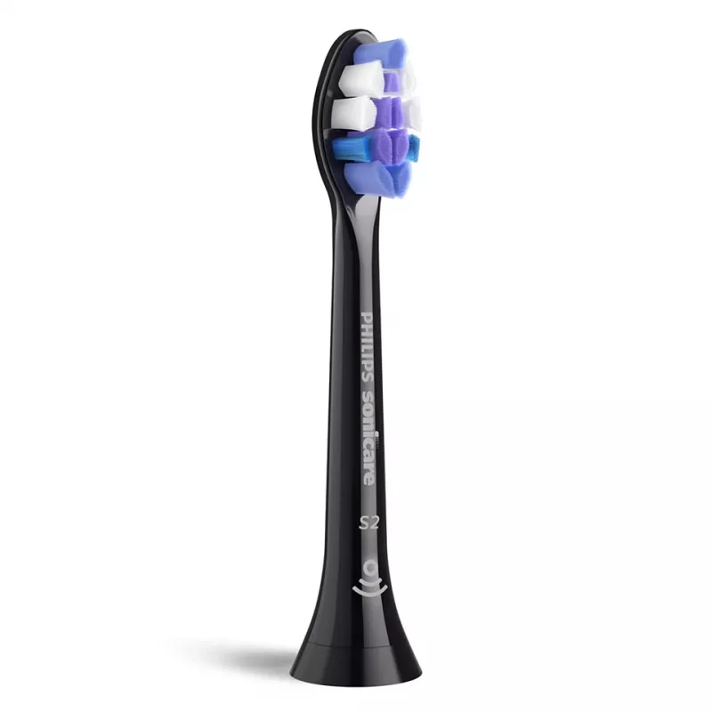 Philips Sensitive HX6052/88 2 vnt. šepetėlių galvutės, juodos, itin minkštos, 3 mėn.