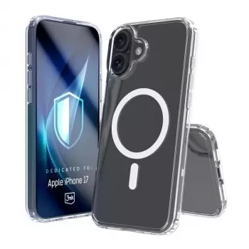 3MK apsauginis dėklas Apple iPhone 17, skaidrus TPU/PU, 6,3 colio (16 cm) ekranui