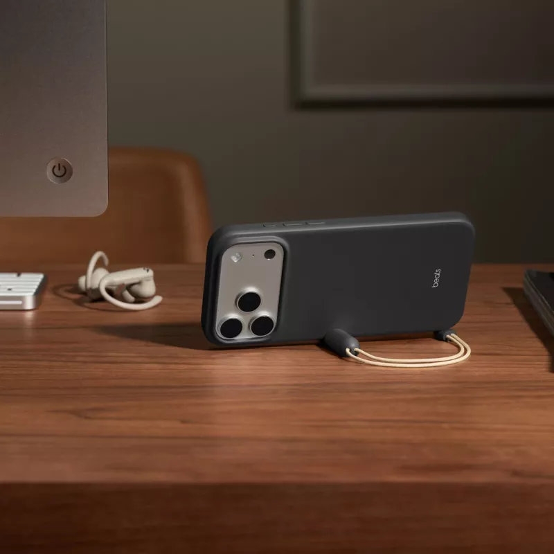 APPLE Beats iPhone 17 Pro Max Dėklas su stovu, MagSafe ir kameros valdymu, granito pilka