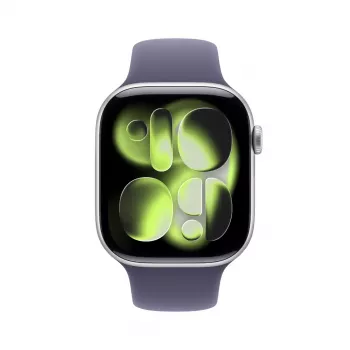 Išmanusis laikrodis Apple Watch Series 11 GPS 46mm sidabrinis aliumininis korpusas, Purple Fog sportinė apyrankė S/M