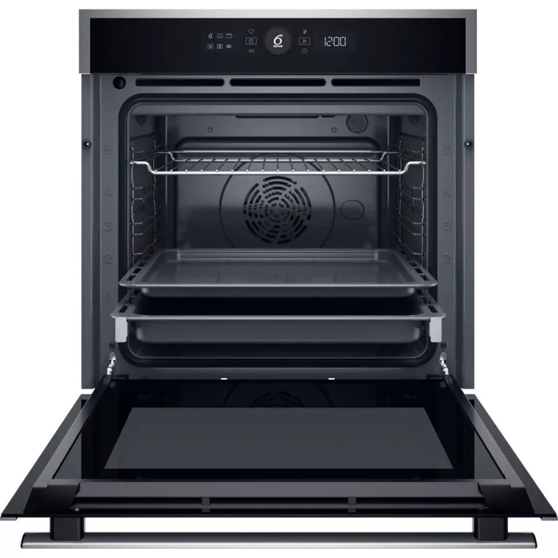 Whirlpool WOI4S8CM1SXA 73 L juodos spalvos nerūdijančio plieno įmontuojama orkaitė
