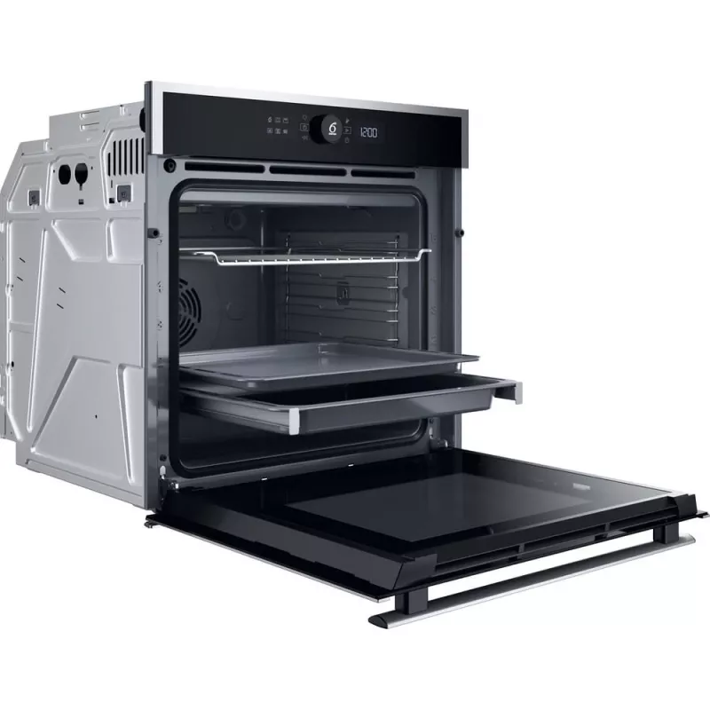 Whirlpool WOI4S8CM1SXA 73 L juodos spalvos nerūdijančio plieno įmontuojama orkaitė