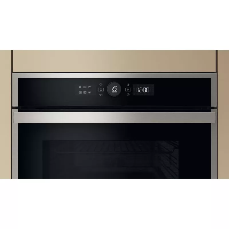 Whirlpool WOI4S8CM1SXA 73 L juodos spalvos nerūdijančio plieno įmontuojama orkaitė
