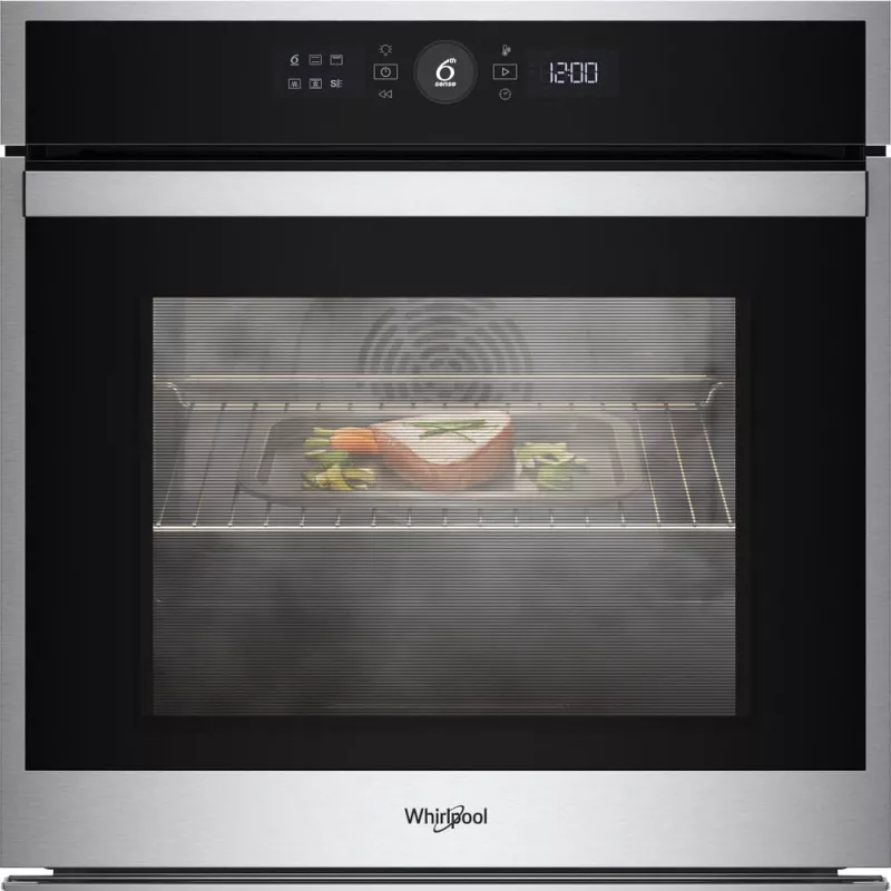 Whirlpool WOI4S8CM1SXA 73 L juodos spalvos nerūdijančio plieno įmontuojama orkaitė
