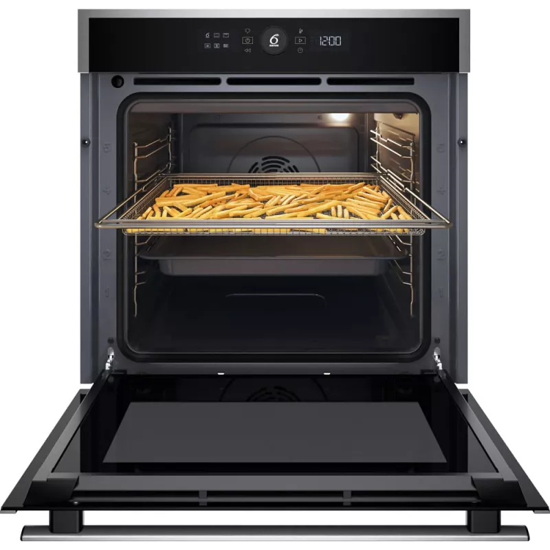 Whirlpool WOI4S8CM1SXA 73 L juodos spalvos nerūdijančio plieno įmontuojama orkaitė