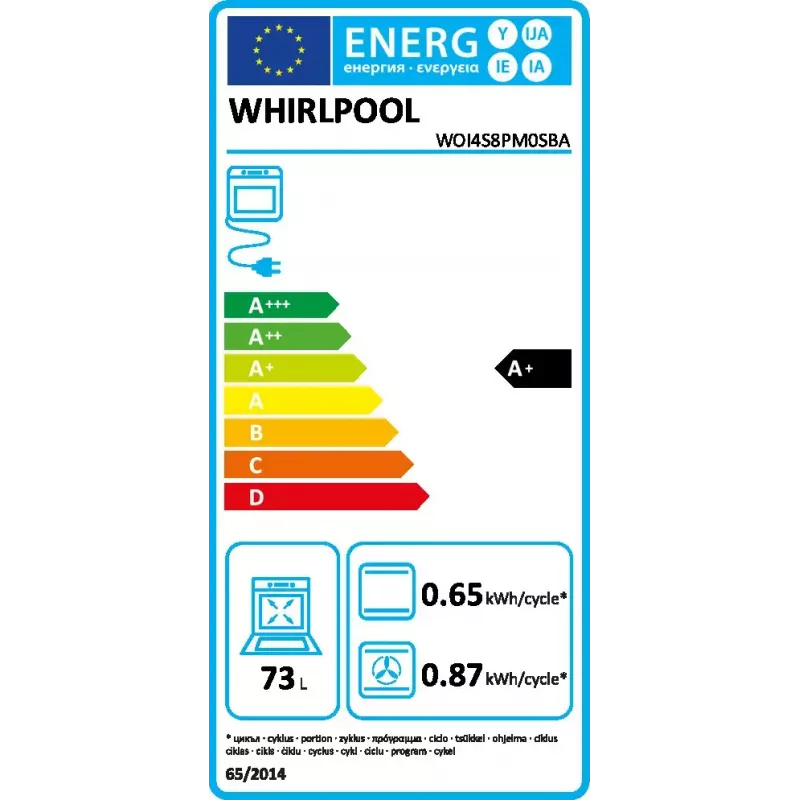 Įmontuojama elektrinė orkaitė Whirlpool WOI4S8PM0SBA 73 L juoda su liečiamu valdymu
