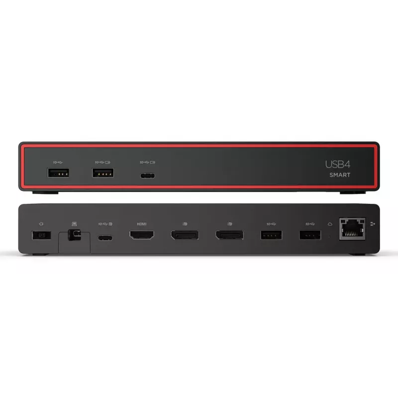Stotelė Lenovo ThinkPad USB4 Smart Dock 5500 – USB4 sąsaja, 4x USB-A Gen2, HDMI, Gigabit Ethernet, 135W adapteris, Eclipse Black