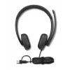 Lenovo VoIP Headset 5000 laidinis ausinių rinkinys su USB-C ir USB-A adapteriu, juoda
