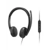Lenovo VoIP Headset 5000 laidinis ausinių rinkinys su USB-C ir USB-A adapteriu, juoda
