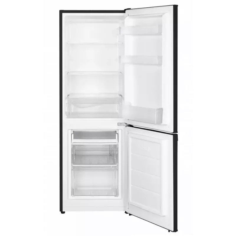 Šaldytuvas su šaldikliu MPM MPM-182-KB-39, laisvai pastatomas, 182 L (121 L šaldytuvas / 52 L šaldiklis), juodas, šaldiklis apačioje, apverčiamos durelės