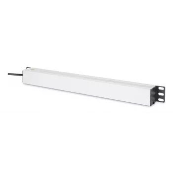 DIGITUS PDU - 1U aliumininis stovo maitinimo skirstytuvas 8x CEE 7/7 lizdas 1x lizdas 10A Kištukas 250VAC 50/60Hz IEC C14 kištukas su saugikliu