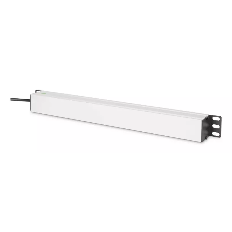 DIGITUS PDU - 1U aliumininis stovo maitinimo skirstytuvas 8x CEE 7/7 lizdas 1x lizdas 10A Kištukas 250VAC 50/60Hz IEC C14 kištukas su saugikliu