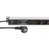 DIGITUS DN-95438 PDU su dažnių filtru ir apsauga nuo viršįtampių 1U 9x kištukinis lizdas 16A 3600W 230V 2m