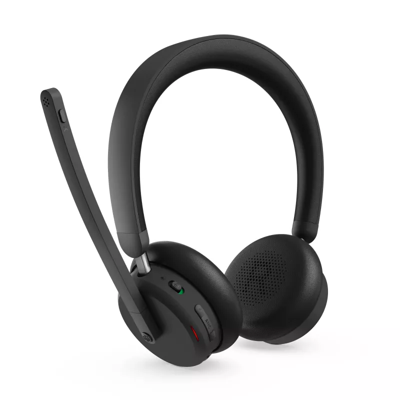 Lenovo 6550 belaidė ausinė su ausų juosta, skirta biurui / skambučių centrui, USB Type-C, Bluetooth, juoda