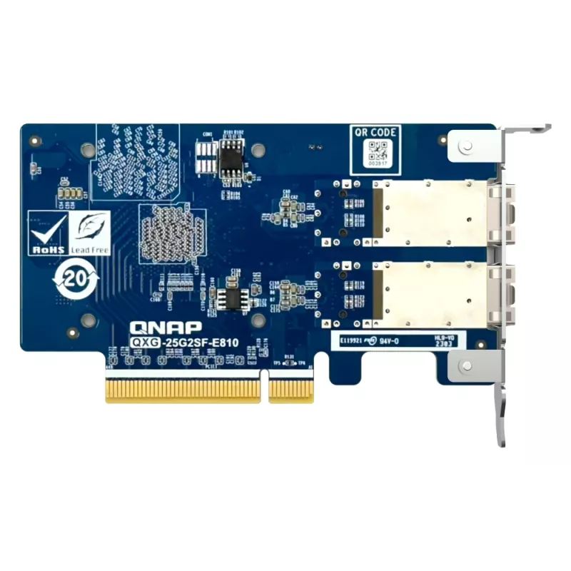 QNAP QXG-25G2SF-E810 tinklo plokštė, vidinė, šviesolaidžio, 25000 Mbit/s