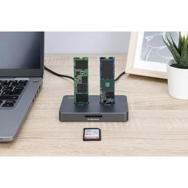 Docking stotelė Digitus DA-71546-1 M.2 NVMe SATA USB-C 10 Gbit/s