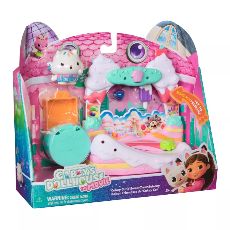 Žaidimų rinkinys Gabby's Dollhouse Cakey Cat's Sweet Treat Balkonas Įvairiaspalvis
