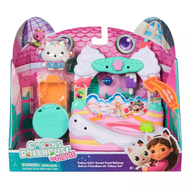 Žaidimų rinkinys Gabby's Dollhouse Cakey Cat's Sweet Treat Balkonas Įvairiaspalvis