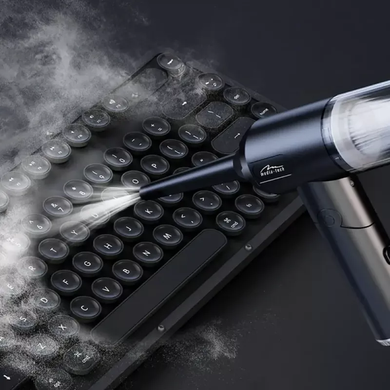 Mini pūstuvas MEDIA-TECH MT6538 2 IN 1 Jet Air Duster – belaidis rankinis valytuvas, 2000 mAh, 65 W, 2500 l/min, 7000 Pa