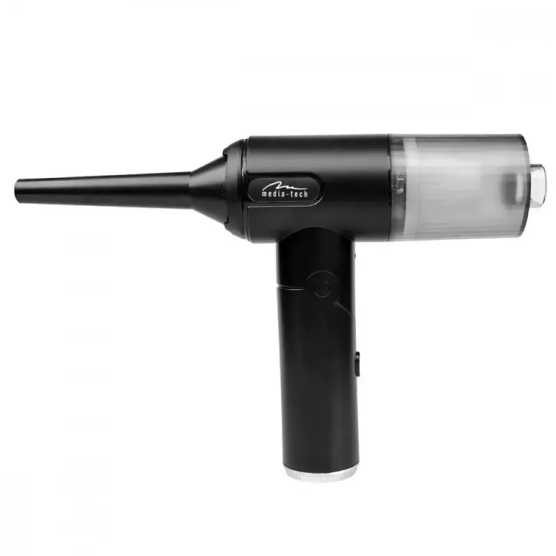 Mini pūstuvas MEDIA-TECH MT6538 2 IN 1 Jet Air Duster – belaidis rankinis valytuvas, 2000 mAh, 65 W, 2500 l/min, 7000 Pa