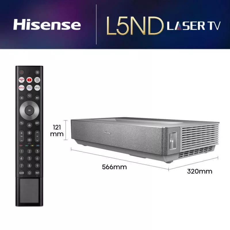 Projektorius Hisense 120L5ND Ultra trumpo fokusavimo lazerinis 120 inch 4K UHD (3840x2160) 2700 ANSI liumenų