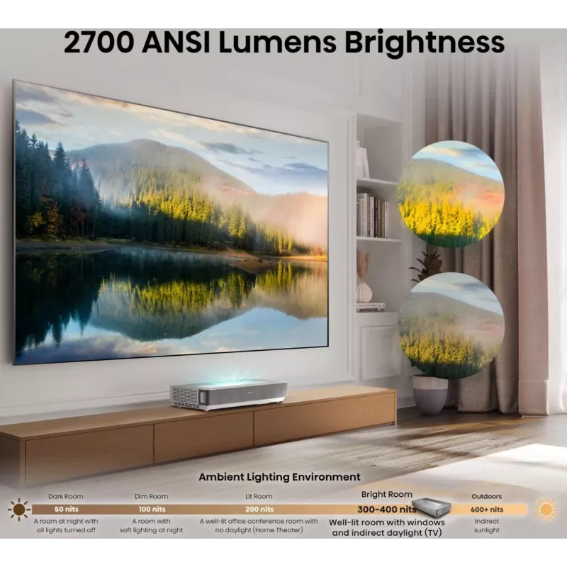 Projektorius Hisense 120L5ND Ultra trumpo fokusavimo lazerinis 120 inch 4K UHD (3840x2160) 2700 ANSI liumenų