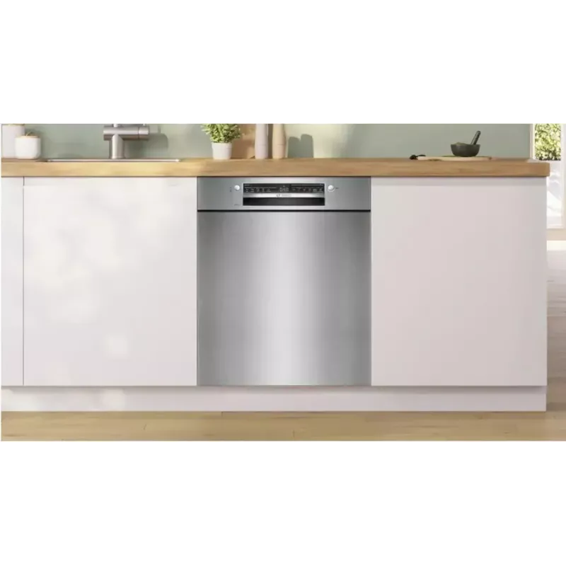 Įmontuojamas indaplovė Bosch SMU2HVS06E — 60 cm pilno dydžio, 14 komplektų, 5 programos, šilumokaičio džiovinimas