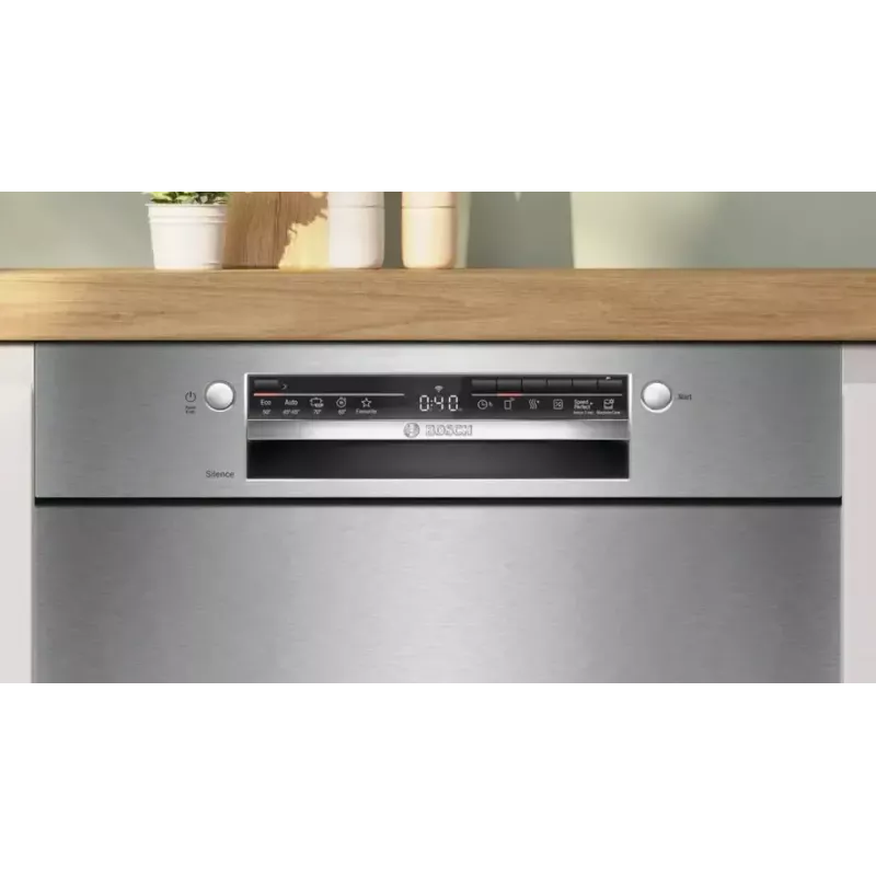 Įmontuojamas indaplovė Bosch SMU2HVS06E — 60 cm pilno dydžio, 14 komplektų, 5 programos, šilumokaičio džiovinimas