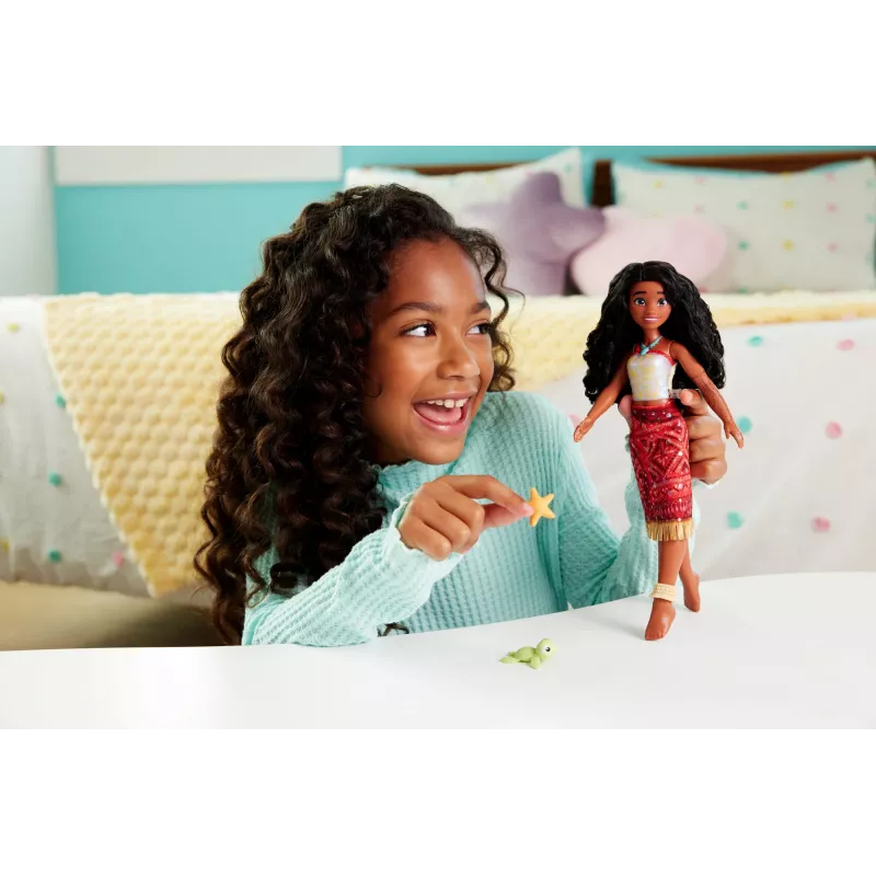 Disney Vaiana 2 plaukiojanti Tautai Vaiana mados lėlė su 2 aksesuarais ir besikeičiančia spalva liemene