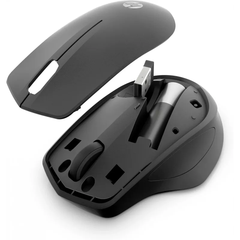 HP 280 belaidė tylioji pelė, dešiniarankiams, optinė, RF belaidė, juoda