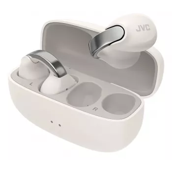 Ausinės JVC HA-NP1T belaidės TWS ausų segtukai skambučiams/muzikai USB Type-C Bluetooth sidabrinė, balta