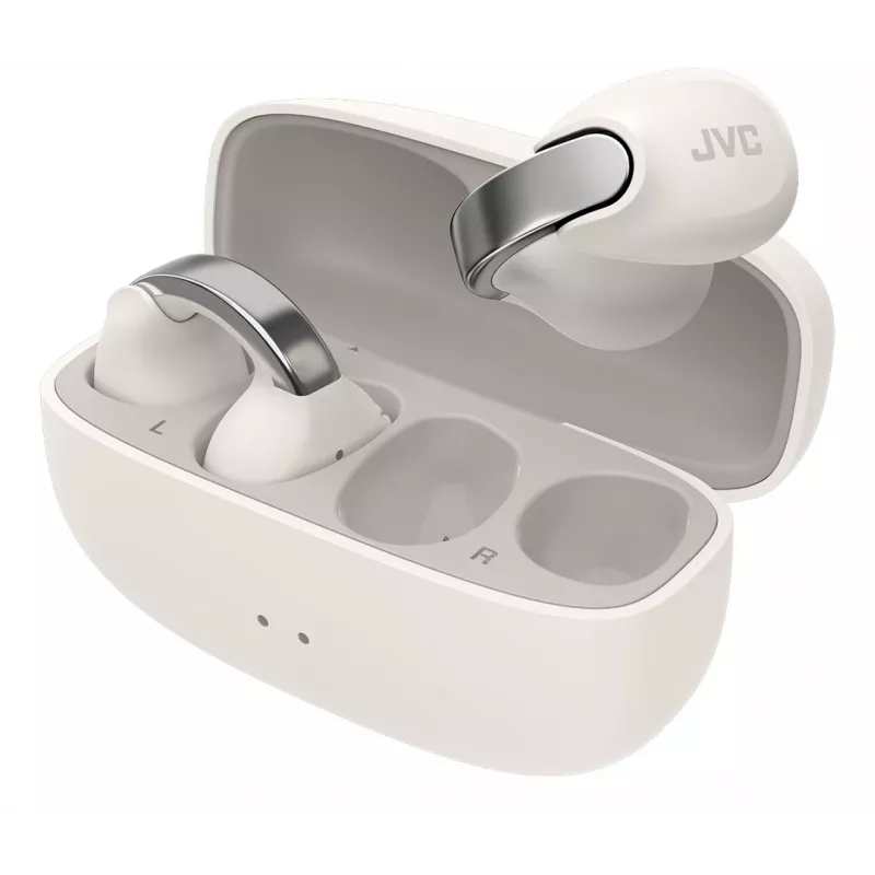 Ausinės JVC HA-NP1T belaidės TWS ausų segtukai skambučiams/muzikai USB Type-C Bluetooth sidabrinė, balta