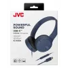Ausinės JVC HA-S33UCAU laidinės binauralinės galvos juosta USB-C, 2 garsiakalbiai 2,97 cm, 20–20000 Hz, kabelis 1,2 m, mėlyna