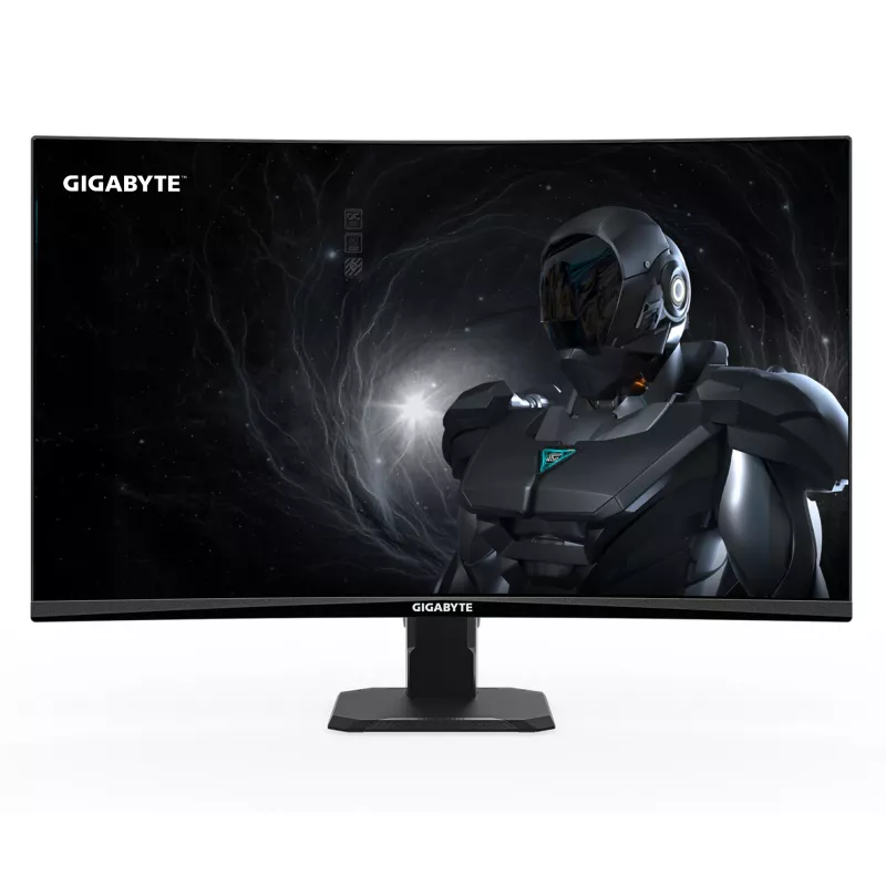 GIGABYTE GS27FC2 27 colių FHD lenktas žaidimų monitorius - 1920 x 1080, 240Hz, 1ms, 350 cd/m², HDR Ready, HDMI 2.0, DisplayPort 1.4