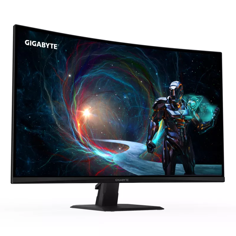 GIGABYTE GS32QCA 31,5 colų QHD lenktas žaidimų monitorius - 2560 x 1440, 180Hz, 1ms, 250 cd/m², FreeSync, HDR Ready, HDMI 2.0, DisplayPort 1.4